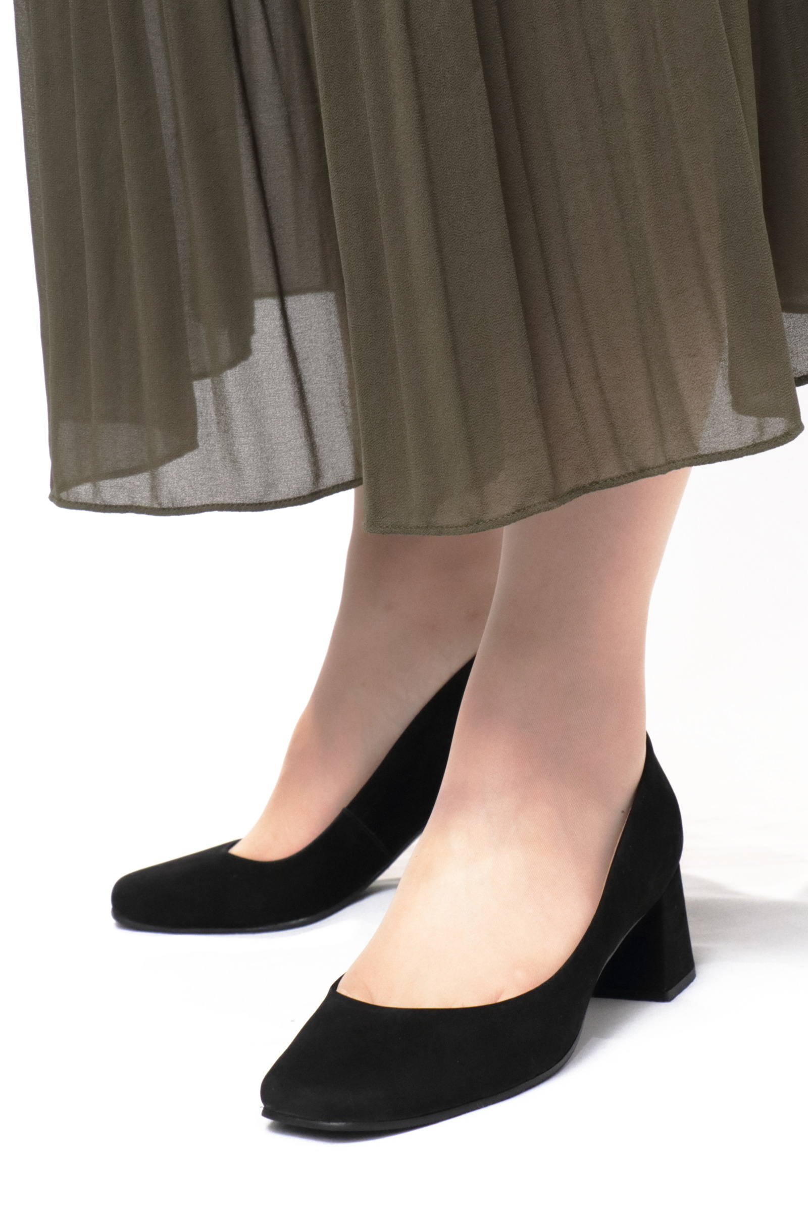 TABiTA - 5058965 スエード レザー スクエアトゥ チャンキーヒール